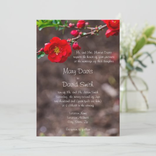 Scarlet Top Wedding Kaart (Staand voorkant)