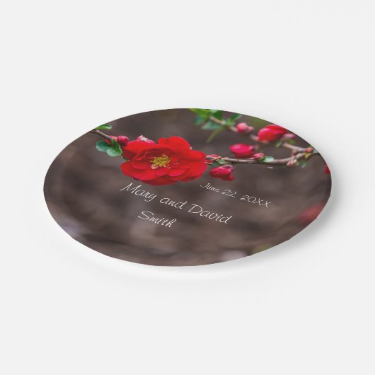 Scarlet Top Wedding Papieren Bordje (Gekanteld)