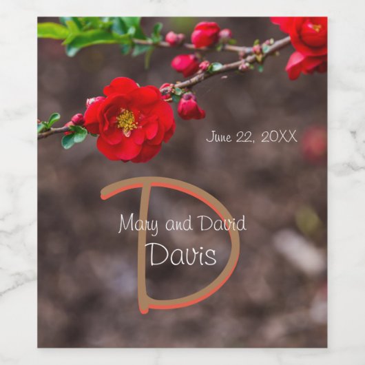 Scarlet Top Wedding Wijn Etiket (Enkel label)