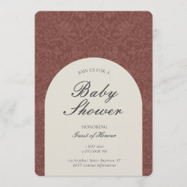 Scarlet Traditional Floral Arts and Crafts Shower Kaart