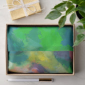 Scarlet, Turquoise en Bright Green Abstract Art Tissuepapier (Geschenk)