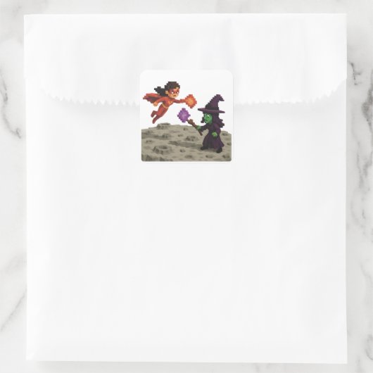 Scarlet Vega Showdown Vierkante Sticker (Tas)