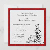 Scarlet Velvet en  Ornament bruiloft Kaart (Achterkant)