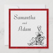 Scarlet Velvet en  Ornament bruiloft Kaart (Voorkant)