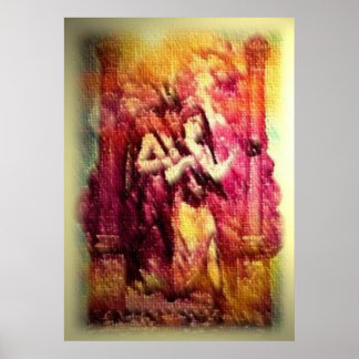 Scarlet vrouw met Baphomet Poster