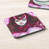 Scarlet Witch ~ Wanda Maximoff Bier Onderzetter (Linkerzijde)