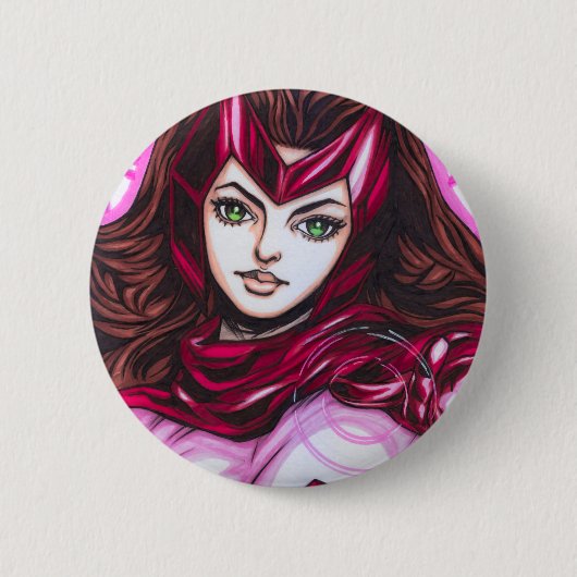 Scarlet Witch ~ Wanda Maximoff Ronde Button 5,7 Cm (Voorkant)