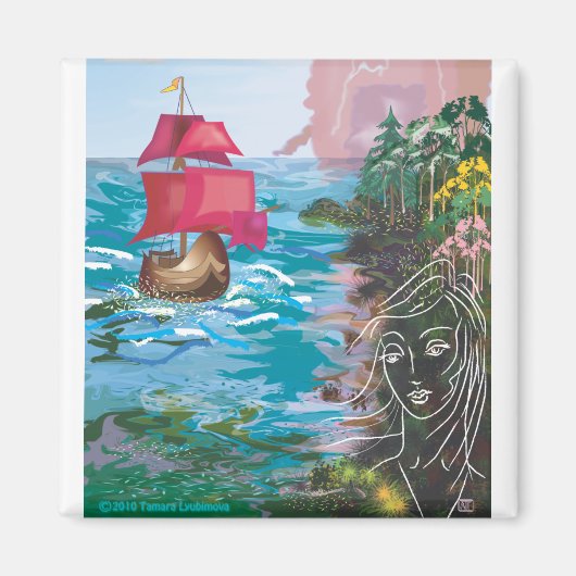 Scarlet zeilen magneet (Voorkant)