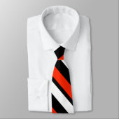 Scarlet Zwart en wit diagonaal gestreept Stropdas (Gebonden)