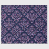 Scarletphylo Elegant Royal Bleu Damask 30 x 6' Cadeaupapier (Vlak)