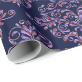 Scarletphylo Elegant Royal Bleu Damask 30 x 6' Cadeaupapier (Rol Hoek)