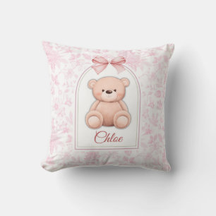 Scarlett   Aangepaste Roze Teddybeer Nursery Desig Kussen