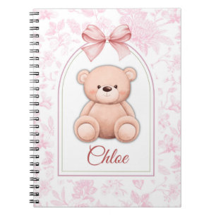 Scarlett Aangepaste Roze Teddybeer Nursery Desig Notitieboek