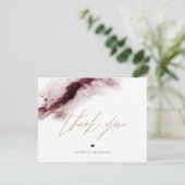 SCARLETT Boho Bourgondië Waterverf bedankje Kaart (Staand voorkant)