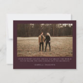 SCARLETT Boho Bourgondië Waterverf bedankje Kaart (Achterkant)