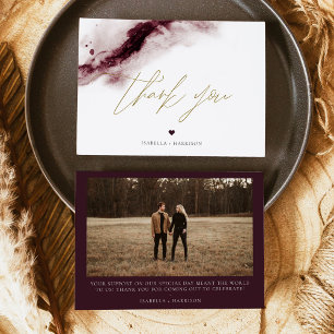 SCARLETT Boho Bourgondië Waterverf bedankje Kaart