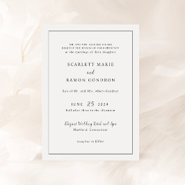 Scarlett Border Elegant Huwelijk Kaart