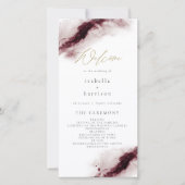 SCARLETT | Bourgogne Maroon Waterverf Gold Program Bedankkaart (Voorkant)