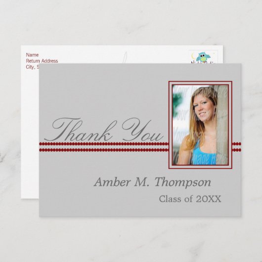 Scarlett en Grey Afstuderen bedankt Briefkaart (Voorkant / Achterkant)