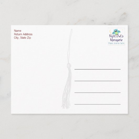 Scarlett en Grey Afstuderen bedankt Briefkaart (Achterkant)