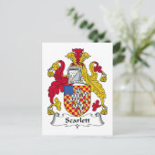 Scarlett Family Crest Briefkaart (Staand voorkant)