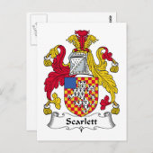 Scarlett Family Crest Briefkaart (Voorkant / Achterkant)