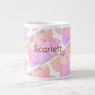 Scarlett Gepersonaliseerde Bloem Naam Latte Mok