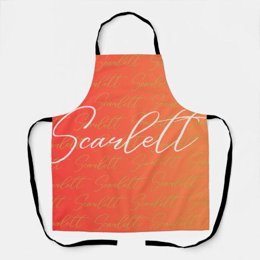 Scarlett Herhalende Naam Patroon Schort (Voorkant)