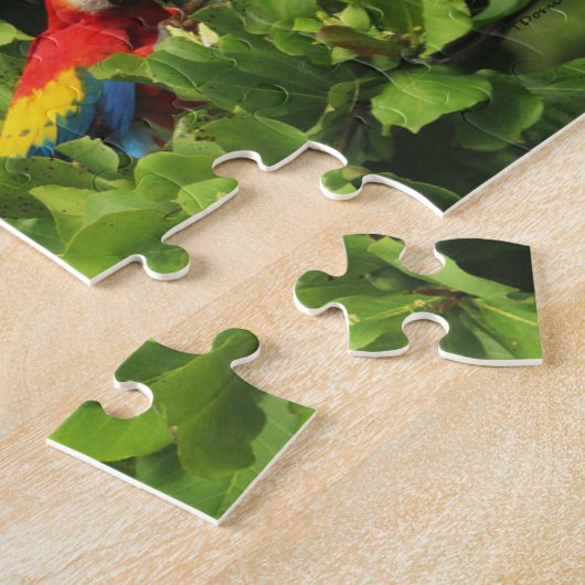 Scarlett Macaws in de amandelboom Jigzaag Puzzle Legpuzzel (Zijkant)