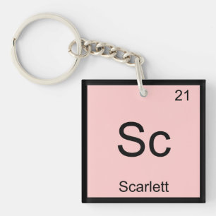 Scarlett Naam Chemie Element Periodiek Systeem Sleutelhanger