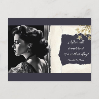 Scarlett O'Hara & Quote Beauful Portrait Postcar Briefkaart