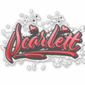 Scarlett red Heart Graffiti Aufkleber Sticker (Voorkant)