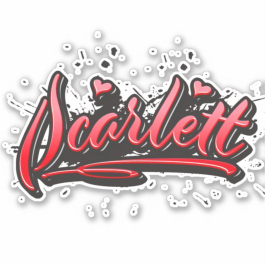Scarlett red Heart Graffiti Aufkleber Sticker (Voorkant)