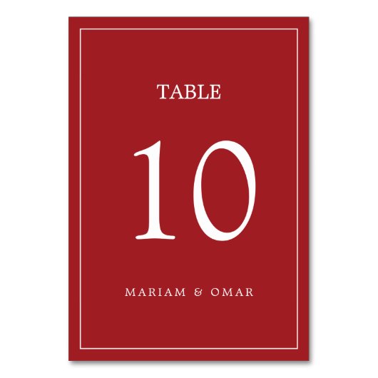 Scarlett Red Minimalist Script met Border Wedding Kaart (Achterkant)