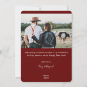 SCARLETT Rood Getrouwd & Bright Pas getrouwd Feestdagenkaart (Achterkant)