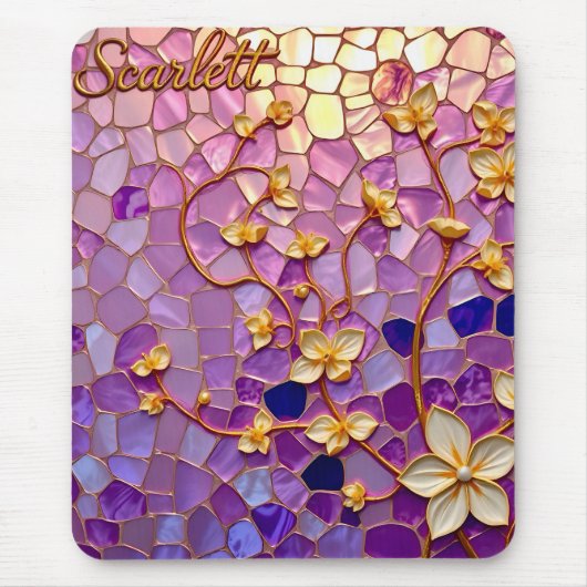 SCARLETT ~ Sweet Mauve Pattern ~ Mousepad Muismat (Voorkant)