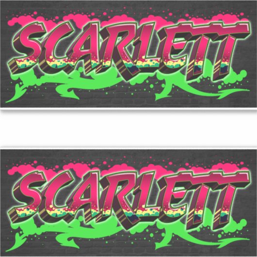 Scarlett Vorname Name Graffiti Aufkleber Sticker (Voorkant)