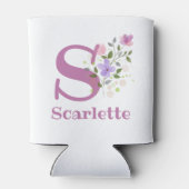 Scarlette naam met een bloemendesign blikjeskoeler (Achterkant)
