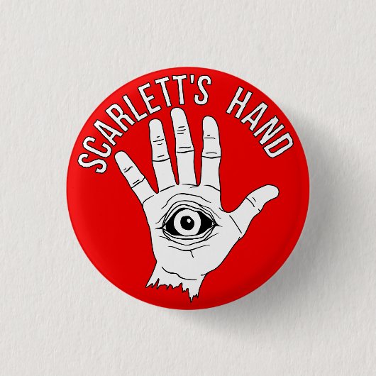 Scarlett's Hand Round Button Red (Voorkant)