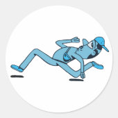 Scarper. Ronde Sticker (Voorkant)