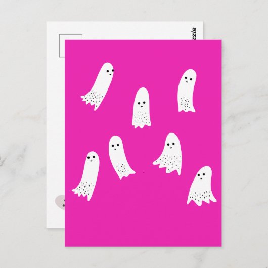 Scarry Halloween Ghosts Scandi Spooky Design Briefkaart (Voorkant / Achterkant)