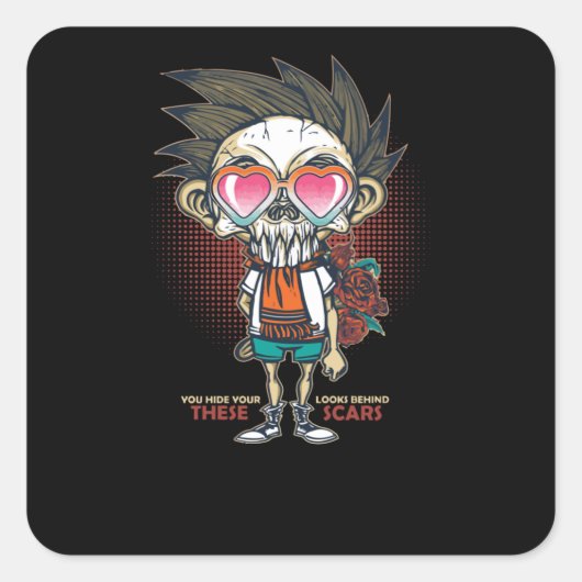 Scars Vierkante Sticker (Voorkant)