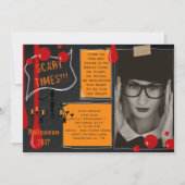 Scary 21st Birthday Halloween with Pic Invitation Kaart (Voorkant)