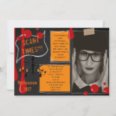 Scary 21st Birthday Halloween with Pic Invitation Kaart (Achterkant)
