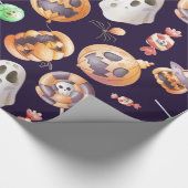 Scary and lieve Halloween pomkins Cadeaupapier (Hoek)