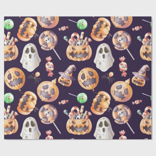 Scary and lieve Halloween pomkins Cadeaupapier (Vlak)
