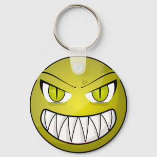 Scary Angry Green Cartoon Face Sleutelhanger