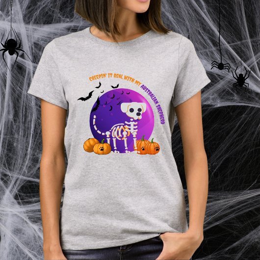 Scary Australian Shepherd Halloween vleermuizen T- T-shirt