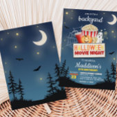 Scary Backyard Halloween Film Night Birthday Kaart