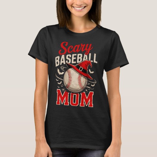 Scary Baseball Mom Halloween Theme T-shirt (Voorkant)